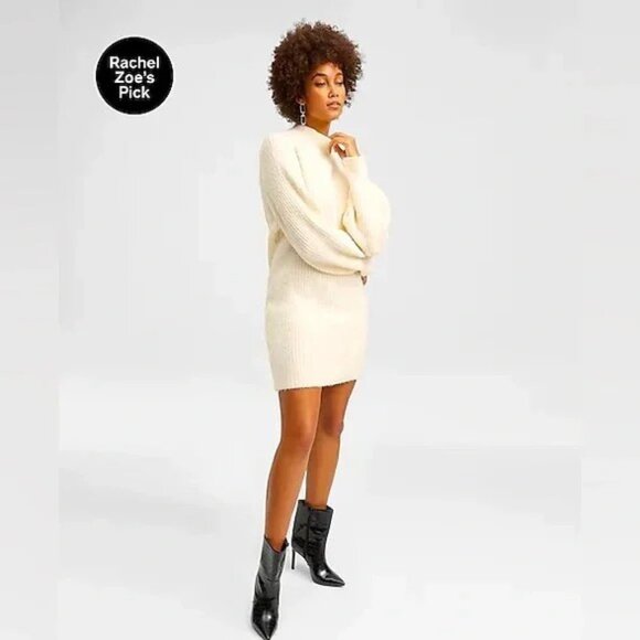 Express Mock Neck Shift Sweater Dress L - Picture 2 of 10